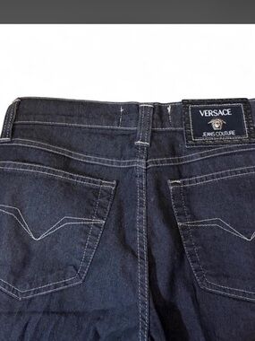 Vintage Versace couture Straight Leg Jeans - Dark Indigo from 1998 women’s 28
